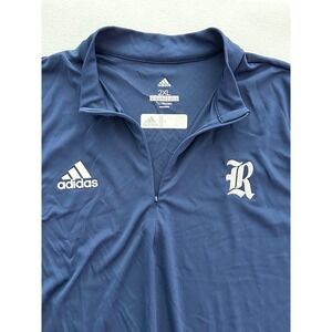 Adidas Mens Rice University Navy Blue 2XL Quarter Zip Long Sleeve Pullover Shirt